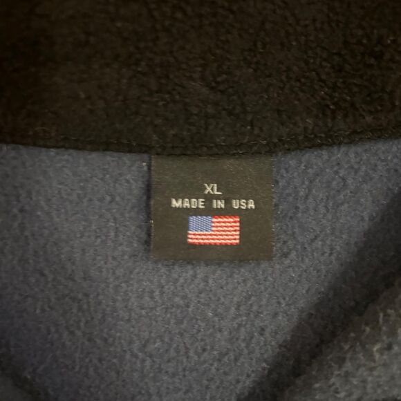 Vtg. Men's Fleece 1/4 Zip Sweatshirt Blue and Black Size XL - Picture 4 of 4
